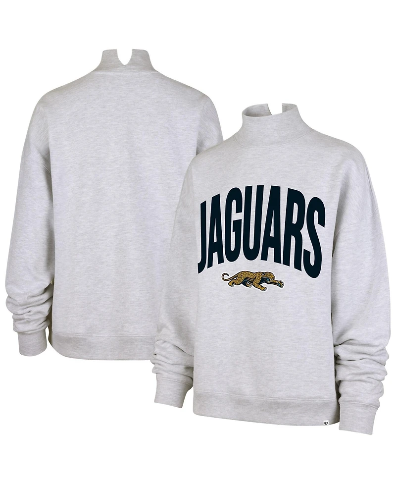 '47 Brand Women's Gray Jacksonville Jaguars Subtle Muse Mock Neck Sweatshirt