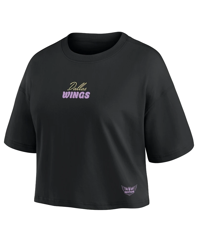 Fanatics Women's Paige Bueckers Black Dallas Wings Name & Number Cropped Top
