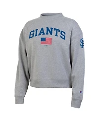 Champion Women's Heather Gray San Francisco Giants Americana Triumph Fleece Tri-Blend Sweatshirt
