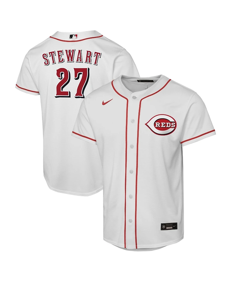 Nike Big Boys and Girls Sal Stewart White Cincinnati Reds Home Replica Player Jersey