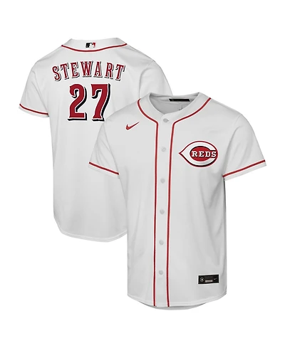 Nike Big Boys and Girls Sal Stewart White Cincinnati Reds Home Replica Player Jersey