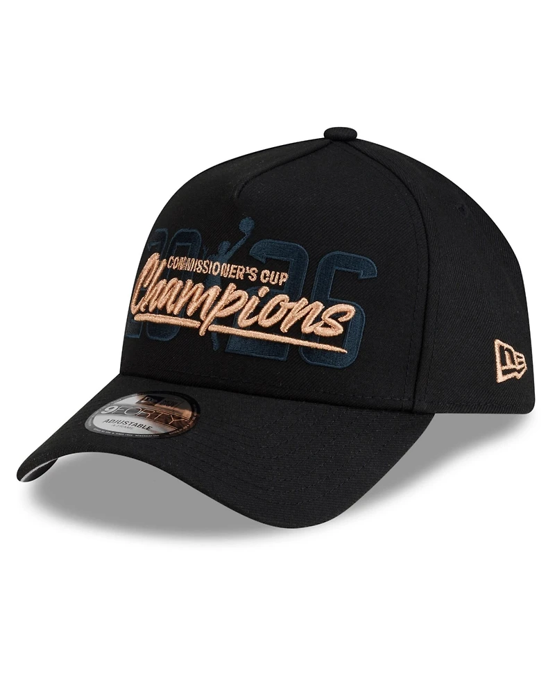 New Era Men's Black New York Liberty 2026 Wnba Commissioner's Cup Champions A-Frame 9FORTY Adjustable Hat