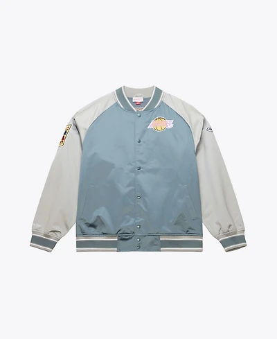Mitchell & Ness Men's Blue/Silver Los Angeles Lakers Thunderstorm Lightweight Satin Full-Snap Jacket
