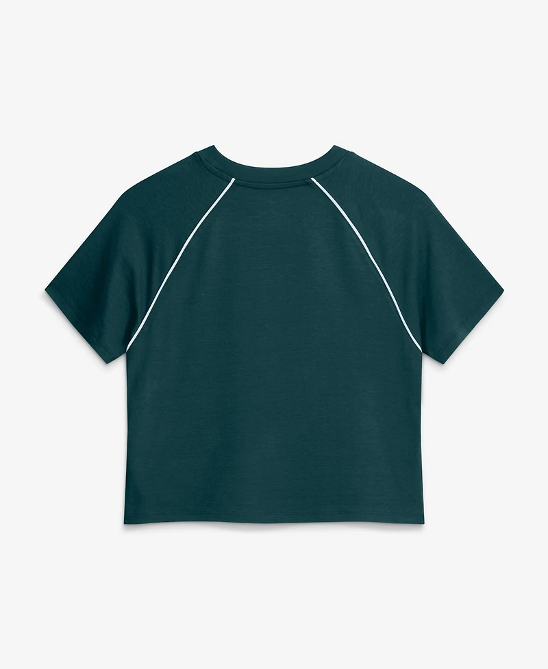 Fanatics Women's Midnight Green Philadelphia Eagles Offensive Scheme Raglan Tri-Blend Cropped Top