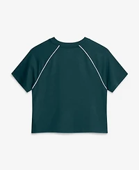 Fanatics Women's Midnight Green Philadelphia Eagles Offensive Scheme Raglan Tri-Blend Cropped Top