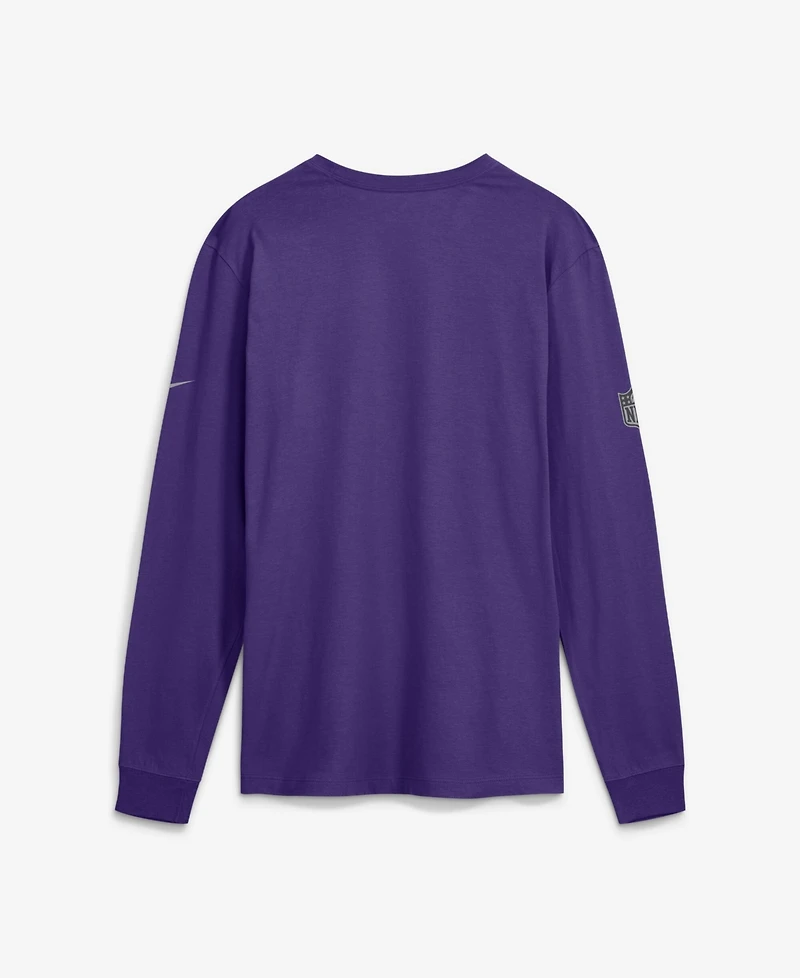 Nike Men's Purple Minnesota Vikings Sideline Bold Arch Star Dri-fit Long Sleeve T-Shirt