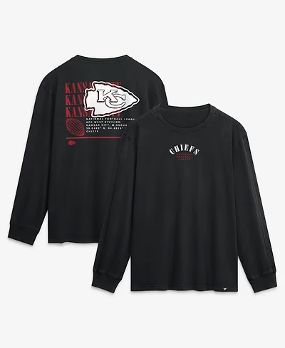 Fanatics Men's Black Kansas City Chiefs Relaxed Fullback Drive Long Sleeve Fashion T-Shirt