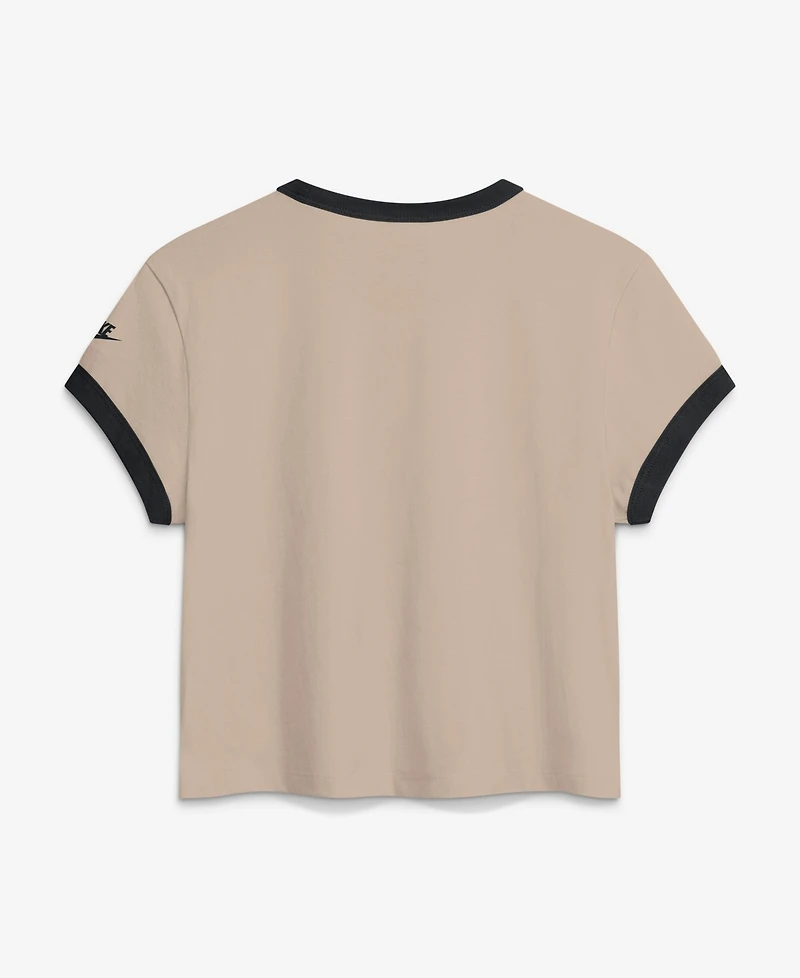 Nike Women's Atlanta Falcons Rewind Ringer Mod Cropped T-Shirt