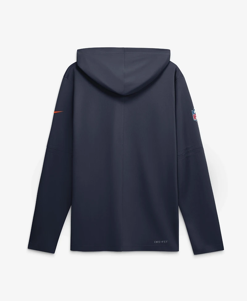 Nike Men's Navy Chicago Bears Big & Tall Sideline Game On Lightweight Long Sleeve Dri-fit Hoodie