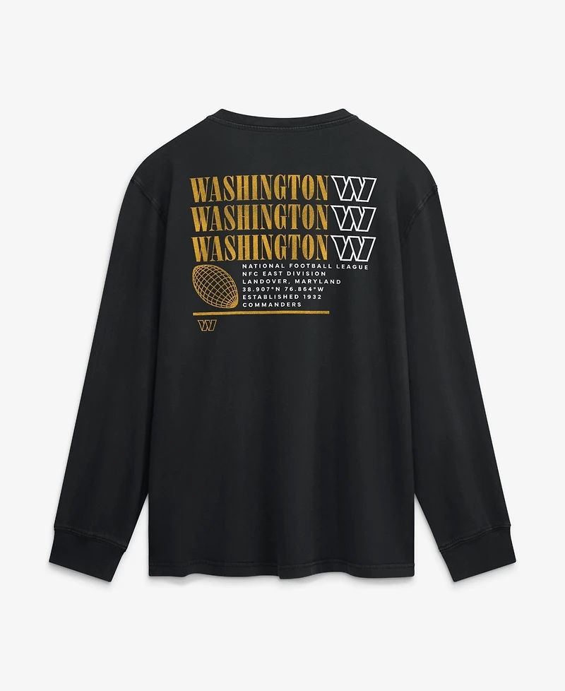 Fanatics Men's Black Washington Commanders Relaxed Fullback Drive Long Sleeve Fashion T-Shirt