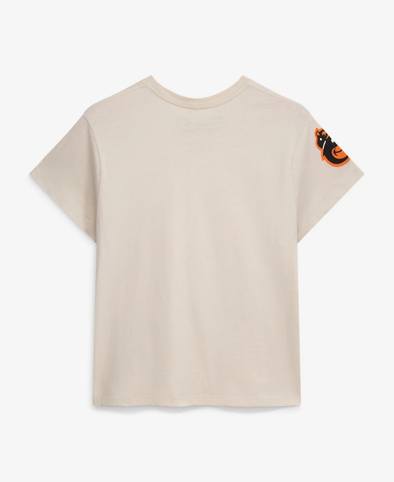 Mitchell & Ness Women's Cal Ripken Jr. Cream Baltimore Orioles Cooperstown Name Number Throwback T-Shirt