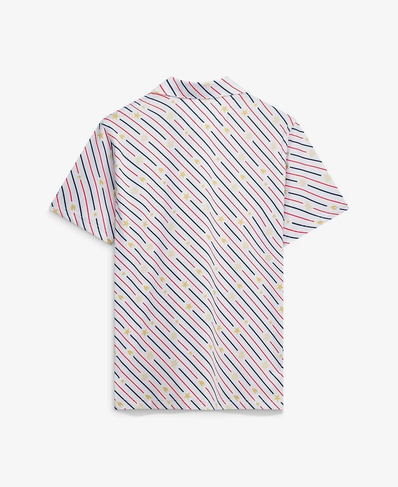 Chubbies Men's White Team Usa The Life, Liberty, Candles Performance Polo Shirt