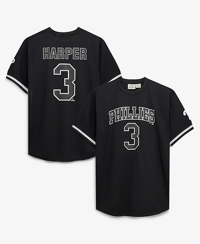 Fanatics Men's Bryce Harper Black/White Philadelphia Phillies Big & Tall Heavyweight Mesh Jersey