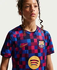 Nike Big Boys and Girls Garnet Barcelona 2026/27 Home Pre-Match Jersey