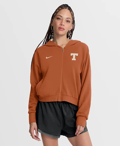 Nike Women's Texas Orange Longhorns Mantra Cropped Full-Zip Hoodie