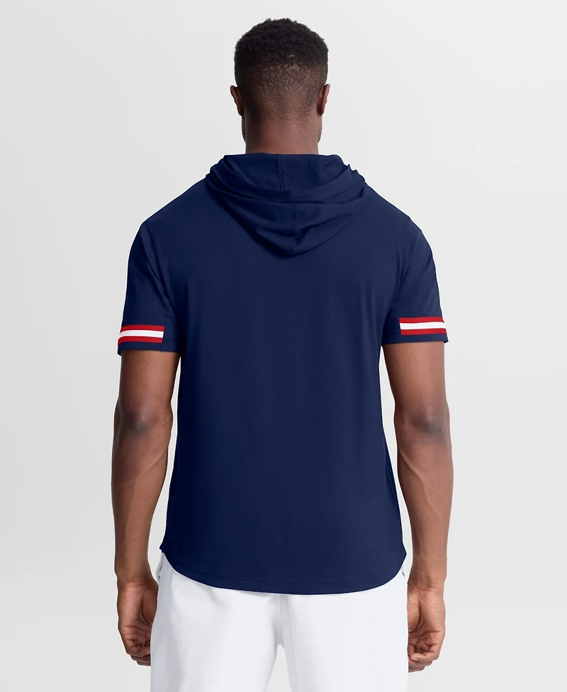 Fanatics Men's Navy New England Patriots Optimal Play Short Sleeve Hooded T-Shirt