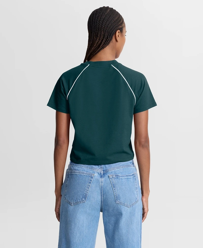 Fanatics Women's Midnight Green Philadelphia Eagles Offensive Scheme Raglan Tri-Blend Cropped Top