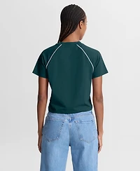 Fanatics Women's Midnight Green Philadelphia Eagles Offensive Scheme Raglan Tri-Blend Cropped Top
