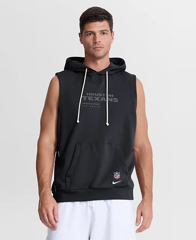 Nike Men's Navy Houston Texans Sideline Standard Issue Dri-fit Sleeveless Hoodie