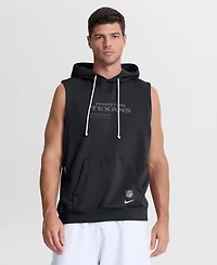 Nike Men's Navy Houston Texans Sideline Standard Issue Dri-fit Sleeveless Hoodie