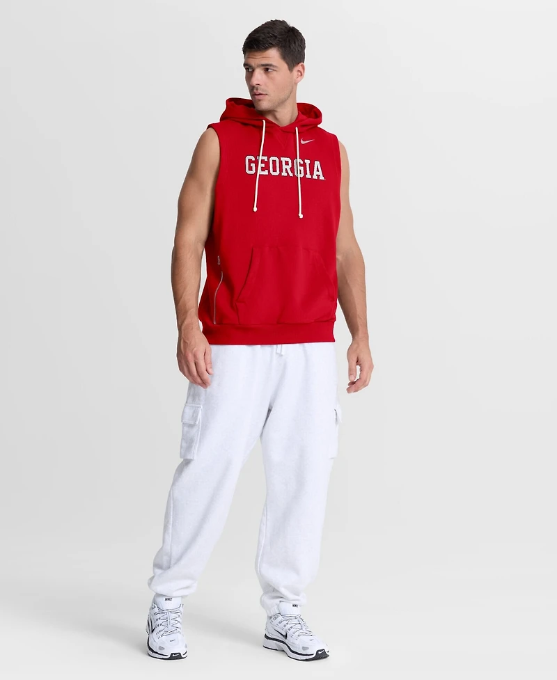 Nike Men's Red Georgia Bulldogs 2026 Sideline Sleeveless Dri-fit Hoodie