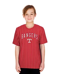 New Era Big Boys and Girls Red Texas Rangers 2026 City Connect Pinstripe T-Shirt