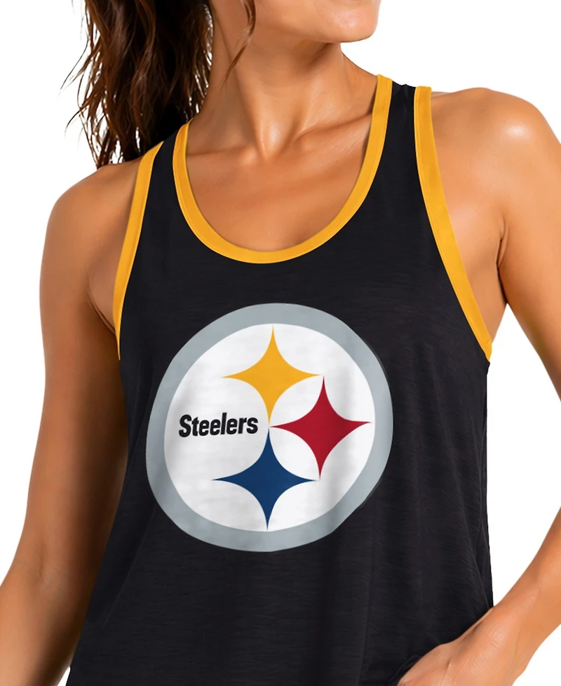 G-iii 4Her by Carl Banks Women's Black Pittsburgh Steelers Tater Ii Racerback Tank Top