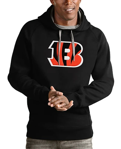 Antigua Men's Black Cincinnati Bengals Victory Pullover Hoodie