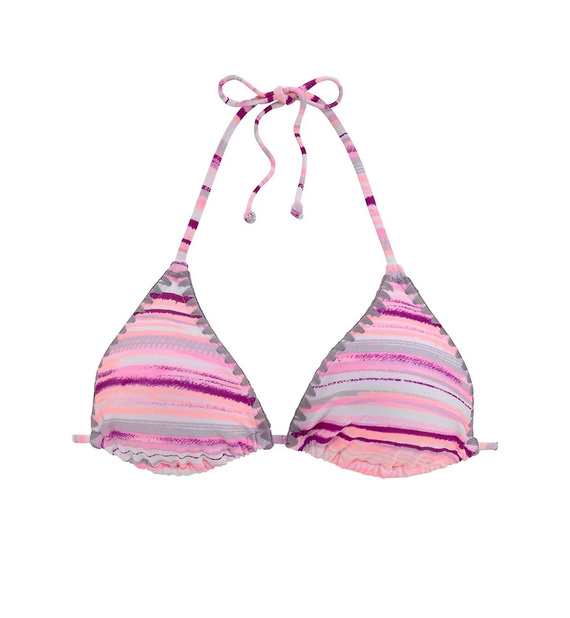 Lascana Women's Printed Crochet Triangle Bikini Swimsuit Top Bra Sizing