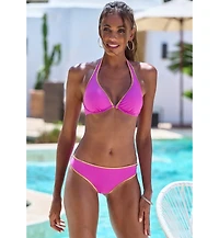 Lascana Women's Metallic Trim Halter Bikini Swimsuit Top Bra Sizing