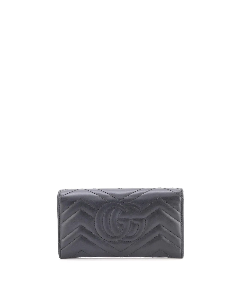 Pre-Owned Gucci Gg Marmont Continental Wallet Matelasse Leather