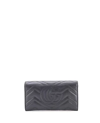 Pre-Owned Gucci Gg Marmont Continental Wallet Matelasse Leather