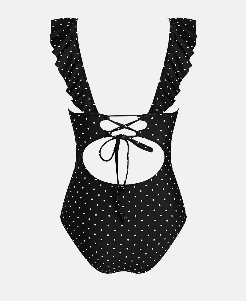 Cupshe Women's Ruffled Lace Up One Piece Swimsuits