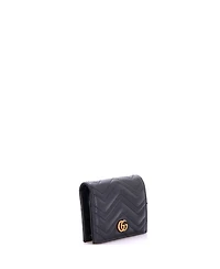 Pre-Owned Gucci Small Gg Marmont Bifold Wallet Matelasse Leather