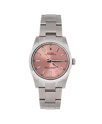 Pre-Owned Rolex Oyster Perpetual Pink Automatic Watch in Stainless Steel 34mm