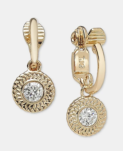Lauren Ralph Lauren Cubic Zirconia Charm Clip-On Hoop Earrings