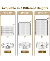 Hongge 16-Panel Metal Dog Playpen 24 in with Lockable Door and Customizable Configurations