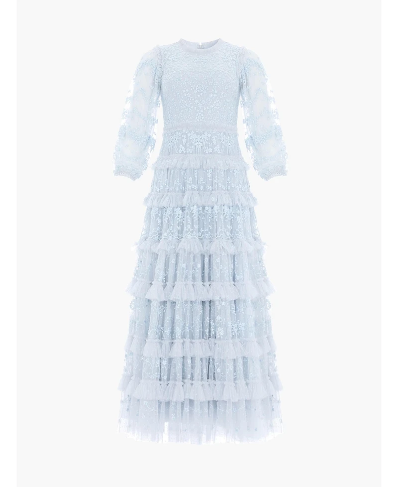 Needle & Thread Women's Blossom Long Sleeve Lace Ankle Gown