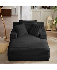 Sailvan Oversized Chaise Lounge Chair, Corduroy Upholstered Modern Sofa Couch,No Assembly Required
