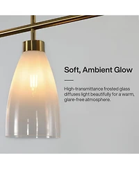 Tribesigns 5-Light Modern Linear Chandelier, Kitchen Island Pendant Light, Dining Room Adjustable Hanging Light Fixture