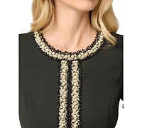 Adrianna Papell Women's Pearly Trim Peplum Stretch Sheath Dress