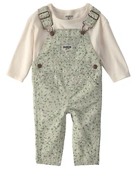 Osh Kosh Baby Girls' Sleeveless Floral Jumper and T-Shirt, 2-Piece Set