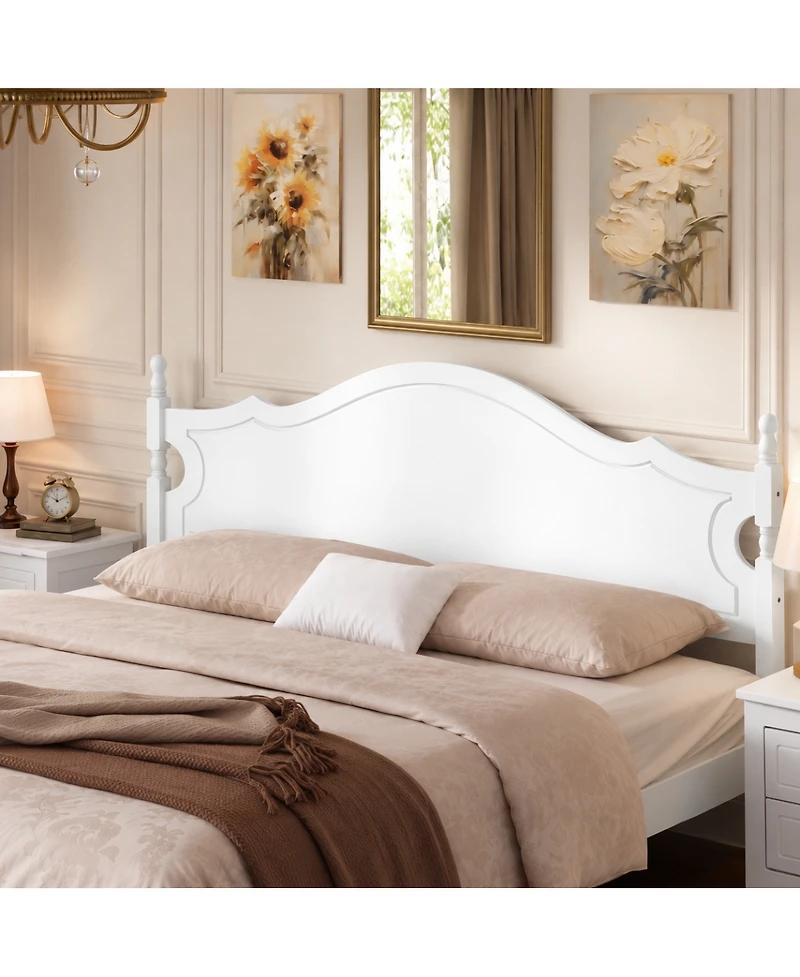 Streamdale Furniture Retro Wooden King Platform Bed Frame with Headboard