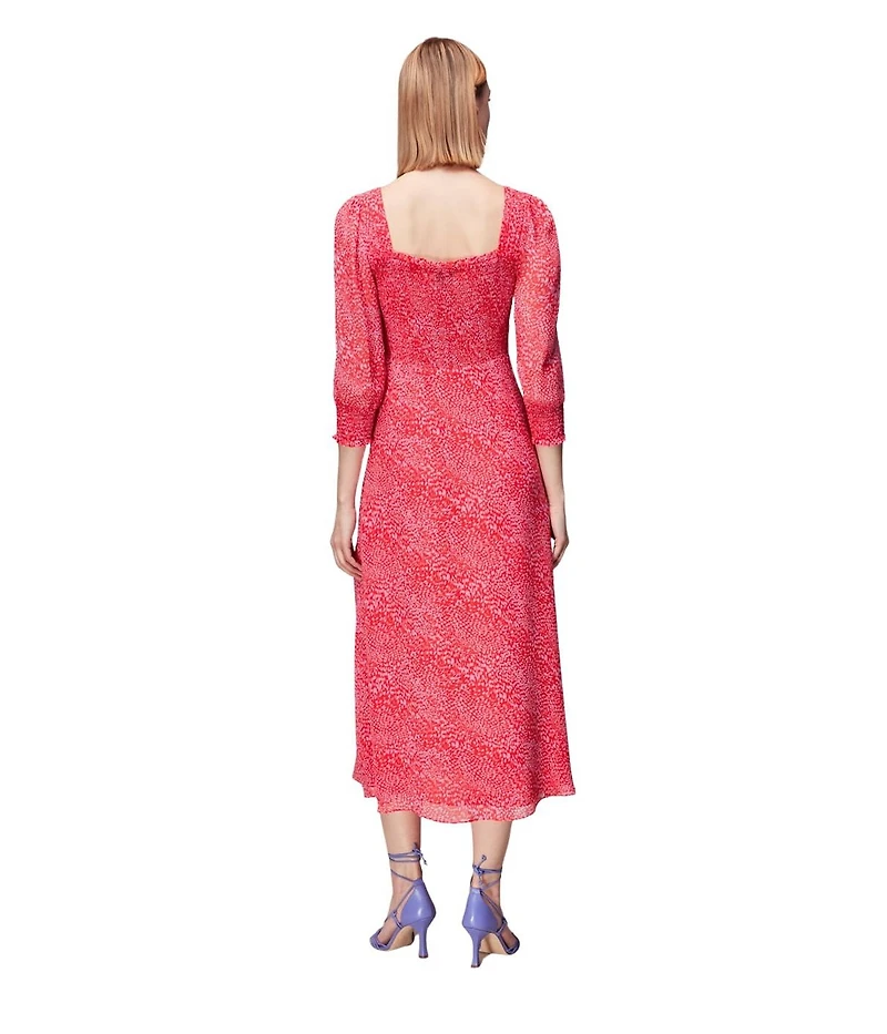 Whistles Women's Diagonal Leopard Midi Dress