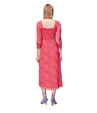 Whistles Women's Diagonal Leopard Midi Dress