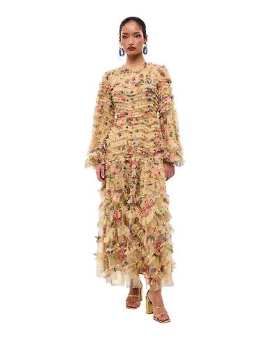 Maryisa Women's Modest Floral Ruffle Dress