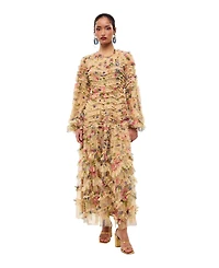 Maryisa Women's Modest Floral Ruffle Dress