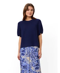 Masai Copenhagen Women's MaFokimia Short Sleeve Knit Blouse
