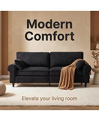 Streamdale Furniture 80.7" Corduroy 2-Seater Loveseat with Rolled Armrests