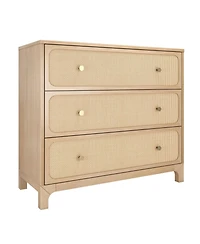 Max & Lily Elio and Rattan 3 Drawer Dresser